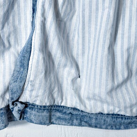 Vintage 80s Acid Wash Denim Cocoon Insulated Duster Maxi Coat, Baggy Streetwear - Picture 12 of 15